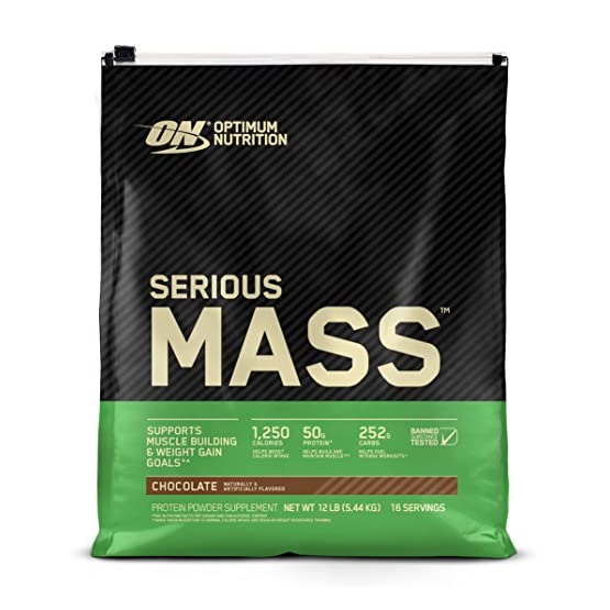 Optimum Nutrition Serious Mass Chocolate 12 Lbs 2/Cs